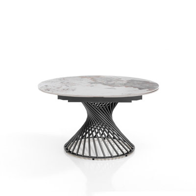 Daely Extendable Oval Metal Base Dining Table