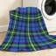Jeté en flanelle verte ultra douce, imprimé tartan sur fond uni-132216298