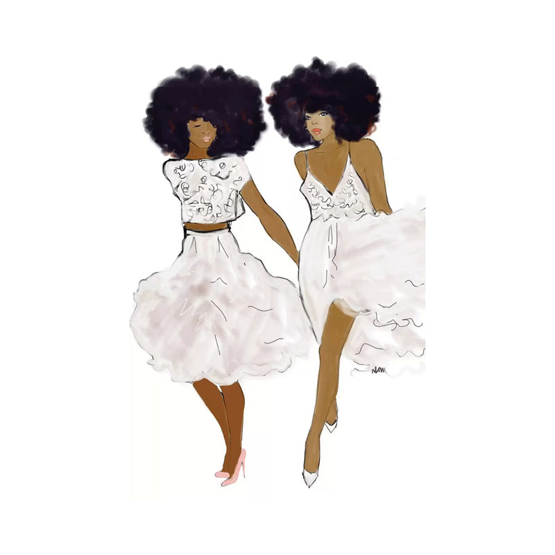 Sisters Love Impression by Nicholle Kobi - Wrapped Canvas Print, 30.48cm H x 20.32cm W x 1.91cm D