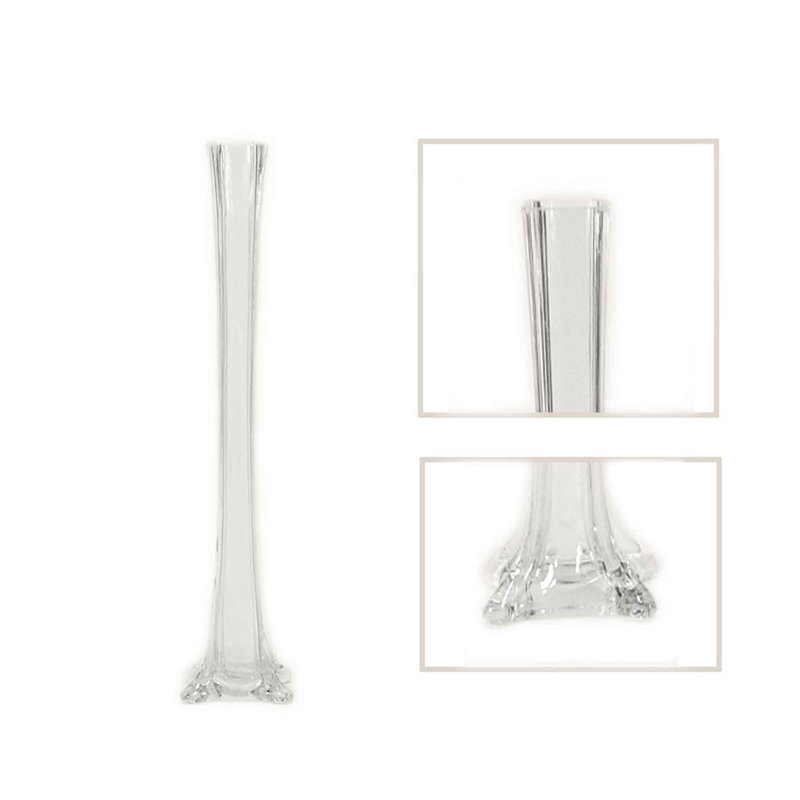 Vase de table Shadle, Transparent, H 16 po x l 3 po x P 3 po