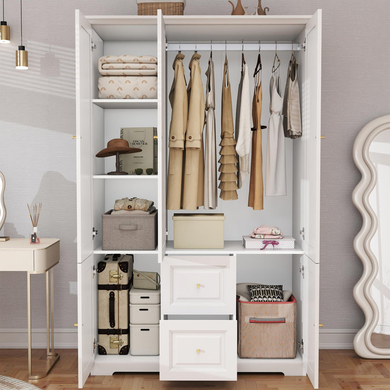 Armoire-penderie blanche