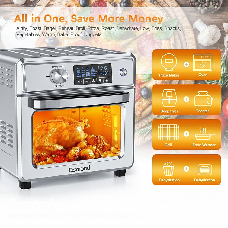 OSMOND 22 Quart Air Fryer Toaster Oven Combo, 1700W Convection