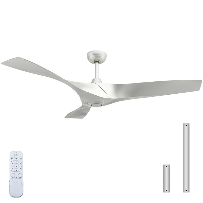 52" 3-Blade Smart Ceiling Fan, Denim Blue