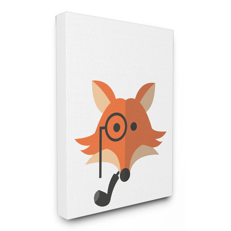 « hipster fox art », impression, H 20 po x l 16 po, Toile