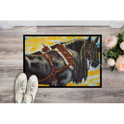 Tapis de porte pour l’extérieur anti-dérapant day of end cheval