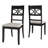 5-Piece Dining Set With Black Round Table And Black Upholstered Intricately Designed Back Chairs-403212713