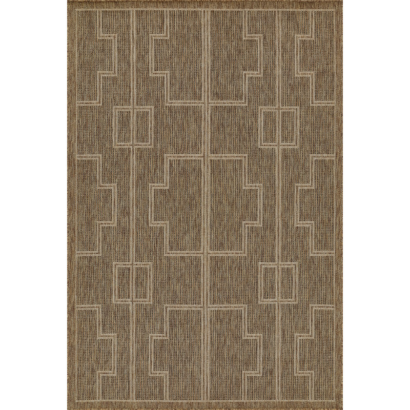 Tapis intérieur / extérieur brun / beige Ava, Rectangle 3 pi 3 po x 5 pi