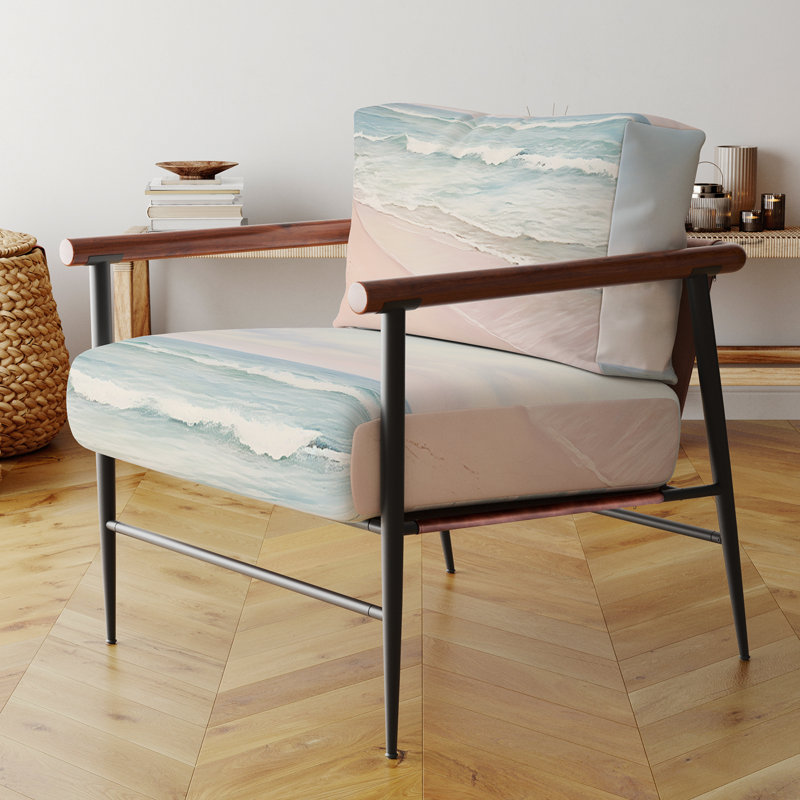 Fauteuil d'appoint bord de mer et chaise d'appoint rembourrée Ocean Tranquility, Noir