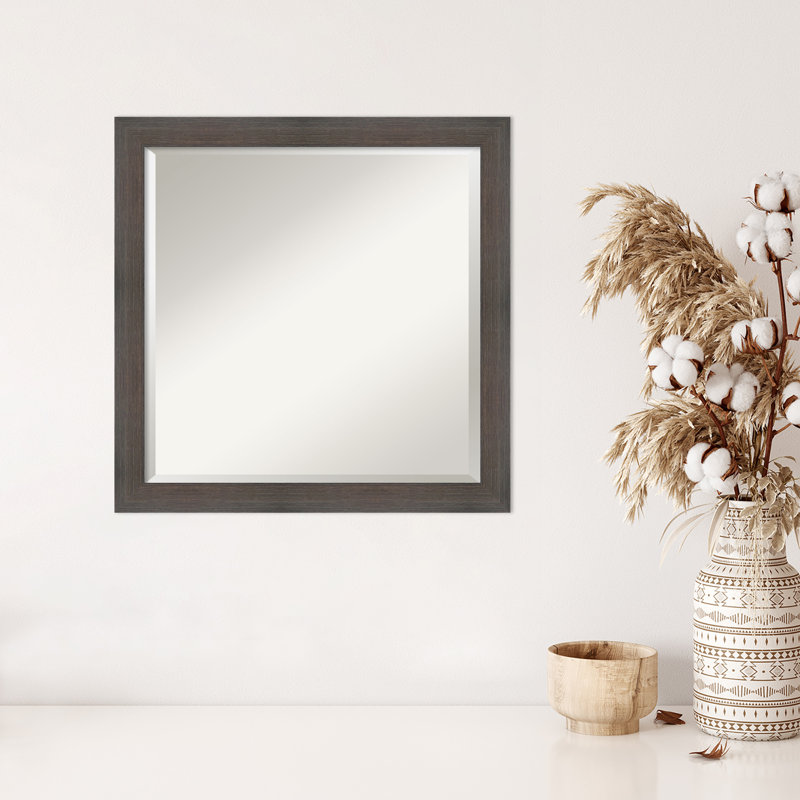 Modeste Flat Mirror, 23" x 23", Matte Gray