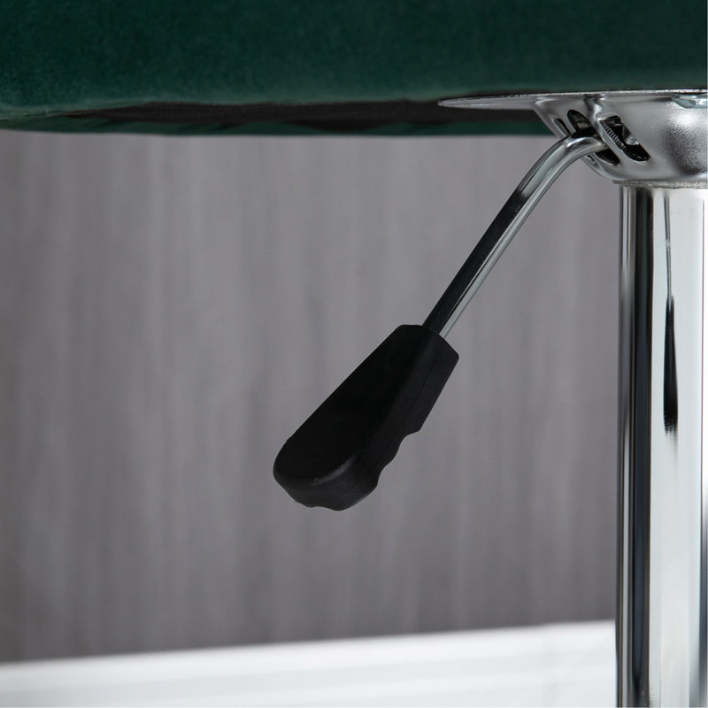 Ensemble de 2 tabourets de bar réglables, tabouret de cuisine rembourré en velours, tabouret de bar pivotant à hauteur de comptoir avec repose-pieds pour salle à manger, vert foncé