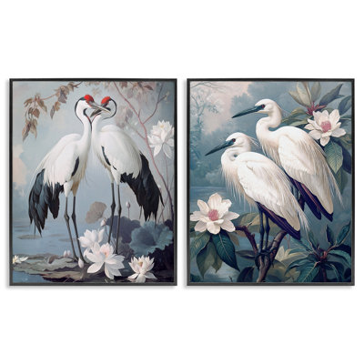 Ensemble de 2 giclées encadrées Shore Line Magic Birds, design par Steve Hunziker