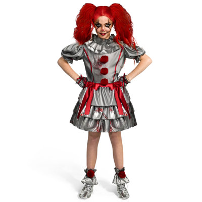Girls Clown Costume, Evil Clown Dress S