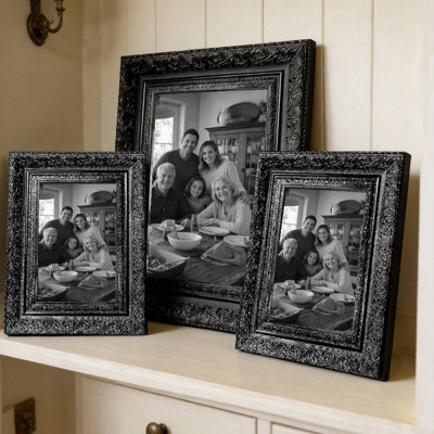 Black 3 PCS Tabletop Picture Frame for 11" x 14" Photos and Anniversary Photo Display