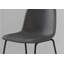 Chaise de bureau, L 18 po x l 22 po x H 39,75 po, polyuréthane, 1 pièce, chaise de bureau d'ordinateur à hauteur de bar, aspect cuir gris, structure en métal noir, contemporain