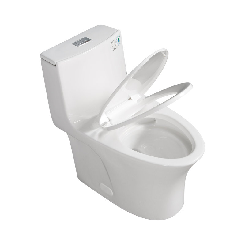 One-Piece Toilet With Skirted Design, Glossy White