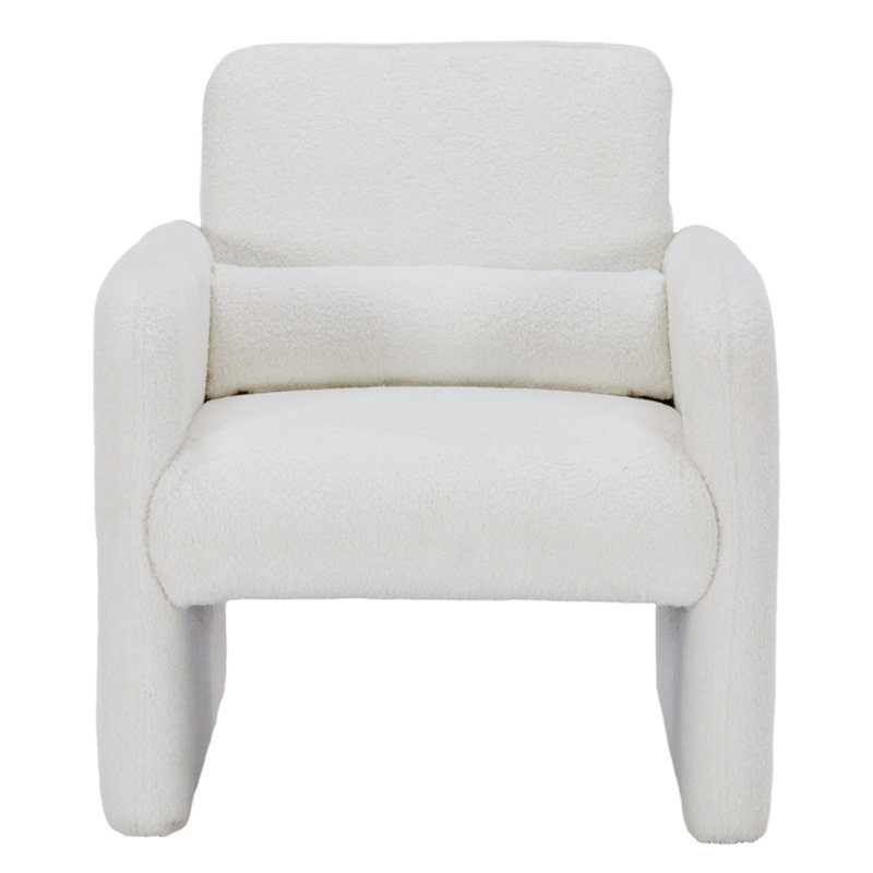 Upholstered Armchair, White