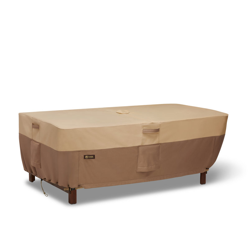 Veranda's Best Beige and Brown PVC Patio Table Cover