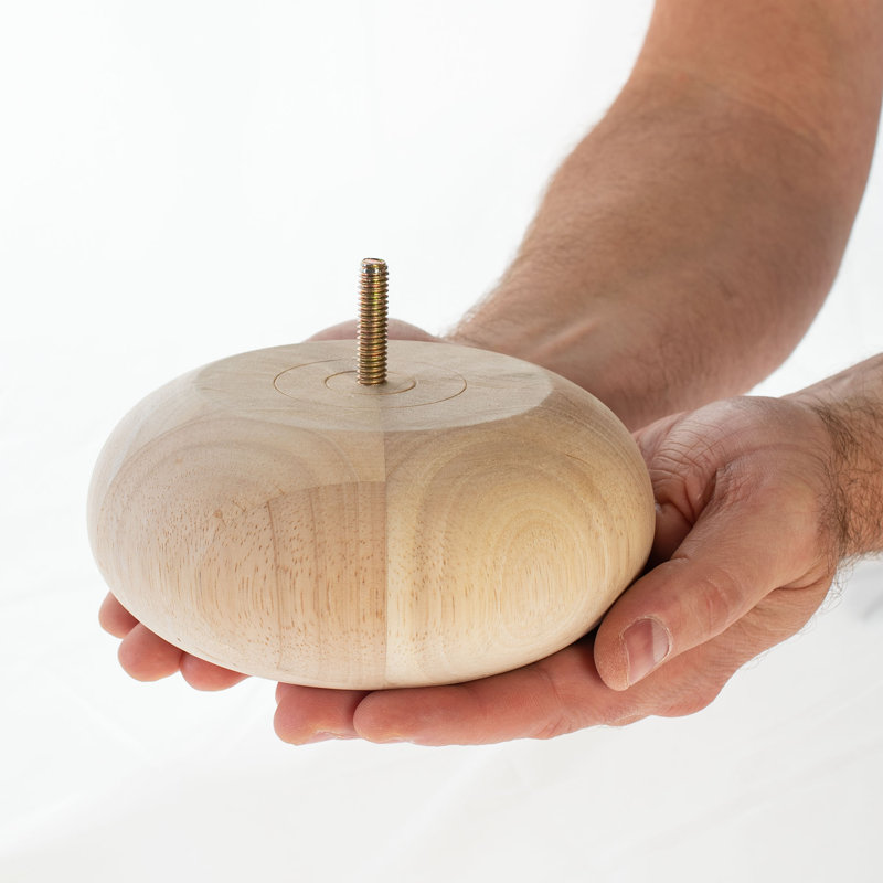 2-1/2 in x 5-1/2 in Unfinished Solid Hardwood Round Bun Foot