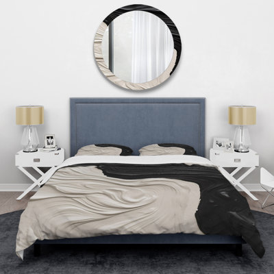 Ensemble de housse de couette en microfibre / polyester noir marbré Dreamscape II