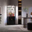Corner Display Cabinet with Human Body Sensor RGB Lights, Wine Cabinet Liquor Stand with Glass Holder-1576863186