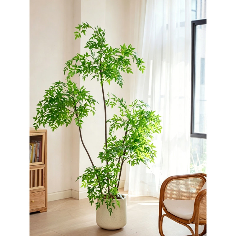 Ornement artificiel d'intérieur en pot Nandina Domestica