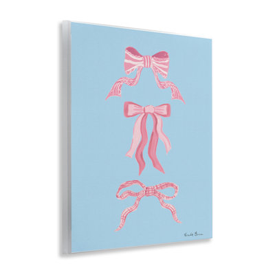Pretty Bows on Blue Wall Plaque, design by Farida Zaman