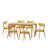 Jenan 6 - Person Four Leg Base Dining Set-288621298-288621309-288621299
