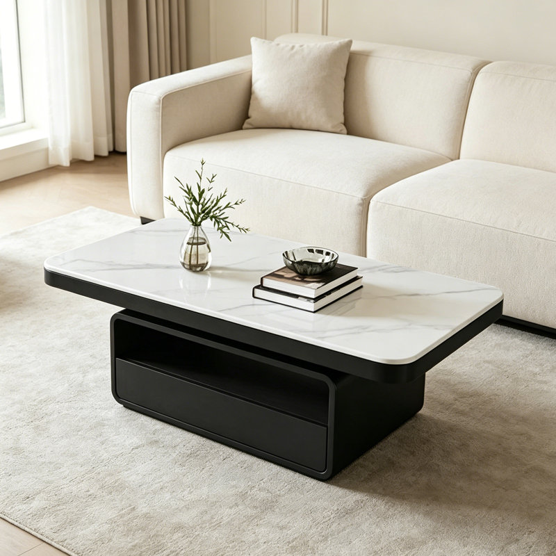 Osée, H 16,53 po x L 47,24 po x l 23,62 po, Blanc / Gris / Noir