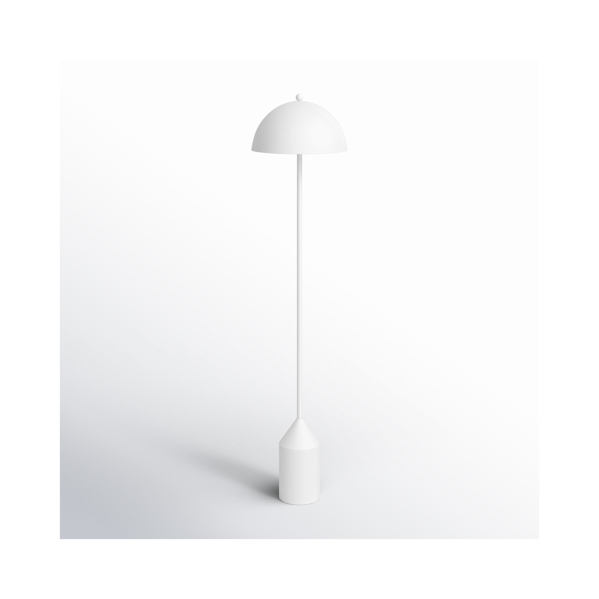 Jemma 59'' Iron Floor Lamp, White, White