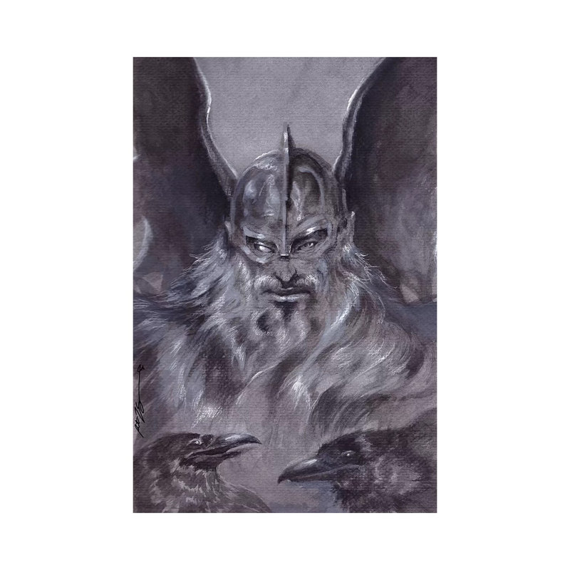 Odin - The Allfather par Ruth Thompson - peinture sur toile tendue, H 18 po x l 12 po x 1,5 po