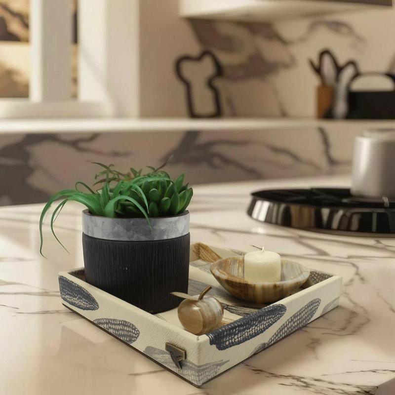Beige Cornfield Small Decor Tray