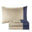 Édredon grand à carreaux avec draps - bleu marine Comprend un édredon, des taies décoratives, un oreiller, un drap plat et des taies d'oreiller ajustées. . Fer à vapeur pour plus de douceur. . Literie et draps pour chambre à coucher Chic Taupe. Comprend-122456976