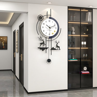 Horloge murale minimaliste moderne 30 pouces pour salon - élégante horloge décorative silencieuse sans finition