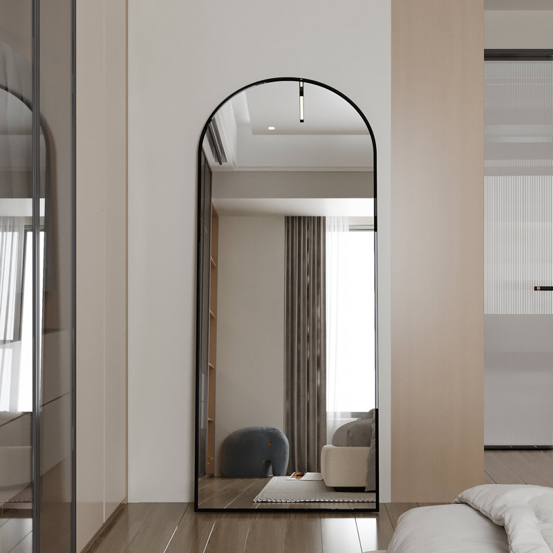 Deklin Aluminium Rectangle Mirror, Black, 180 cm H x 80 cm W