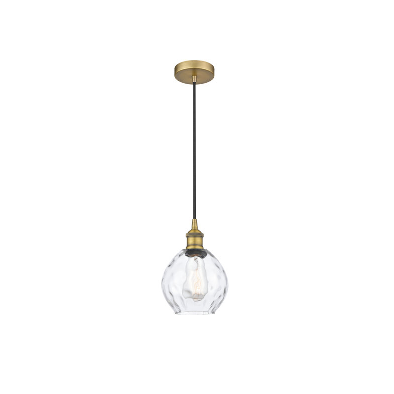 Luminaire suspendu simple à 1 lumière Oceanne, Laiton brossé