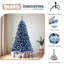 Sapin de Noël artificiel à charnière pré-éclairé 6 pi, arbre de Noël artificiel enneigé enneigé avec 750 branches de Noël