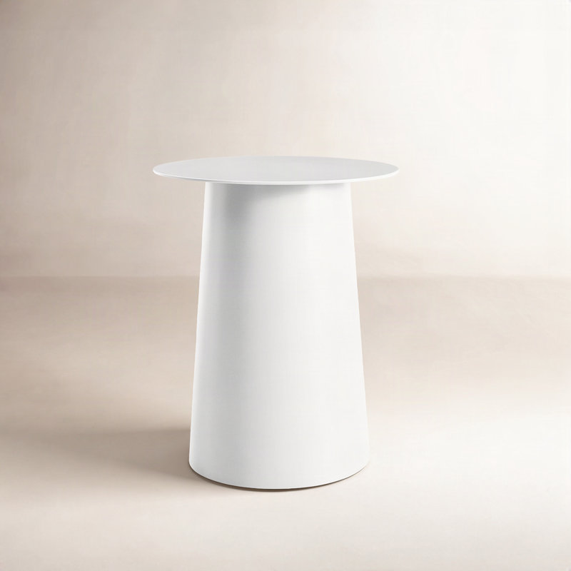 Circula End Table, 21" H x 17" W x 17" D, White