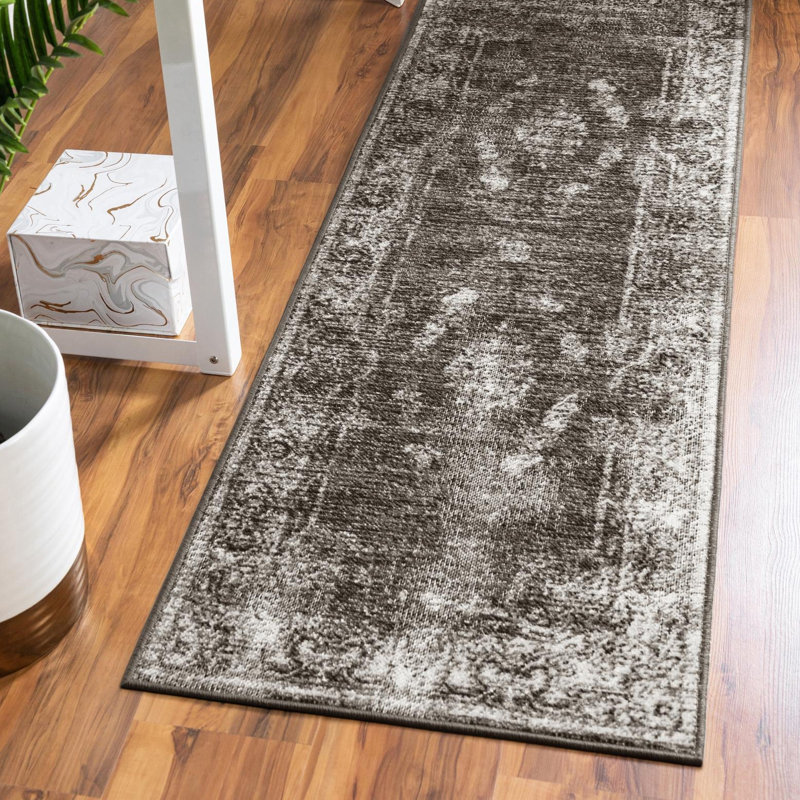 Clevinger Oriental Charcoal Area Rug, Runner 2' x 4'1"