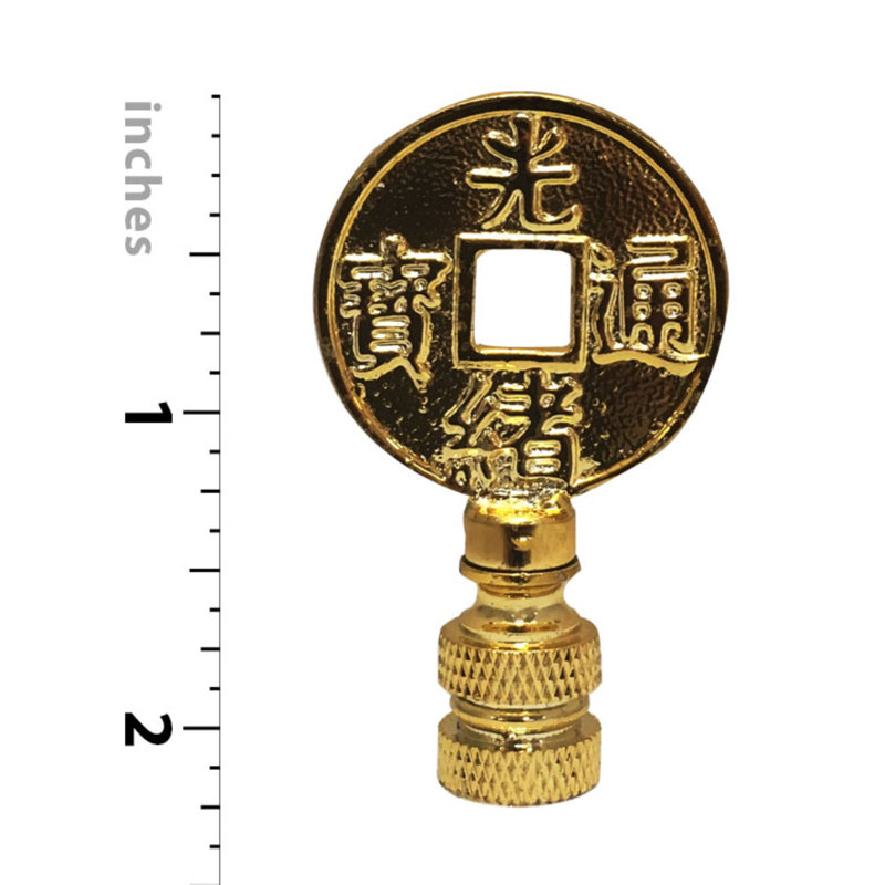 Faîteau de lampe symbol asiatique, Laiton poli