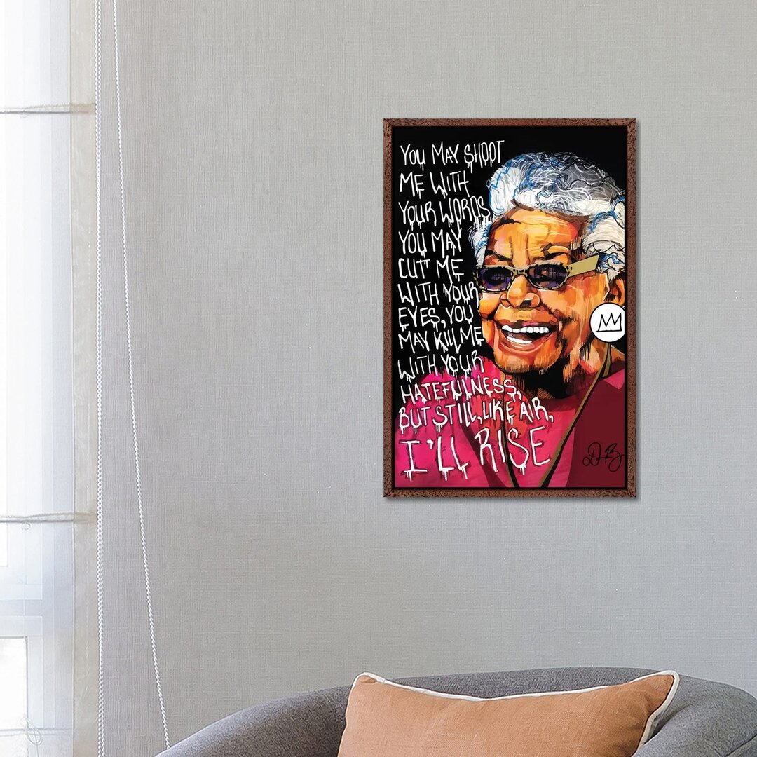 Leinwandbild - Grafikdruck „Maya Angelou” von Domonique Brown