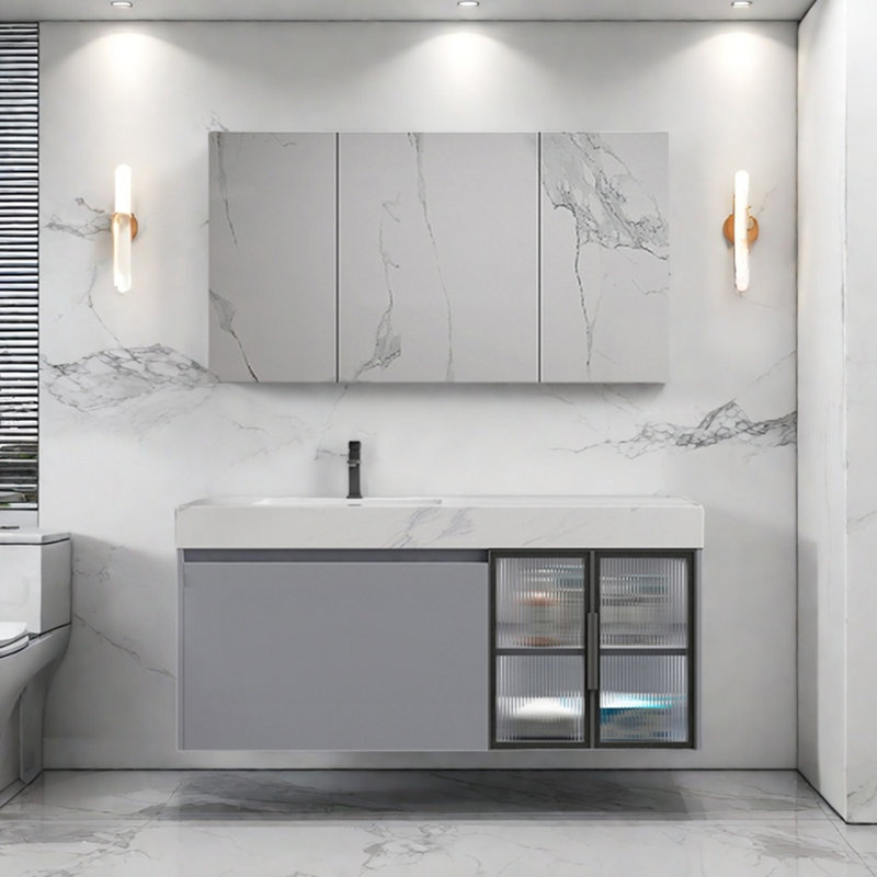 Armoire de salle de bain moderne, simple et légère de luxe, 47"