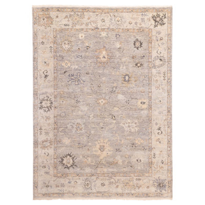 Modern Oushak Grey Rug 9'1" x 12'3"