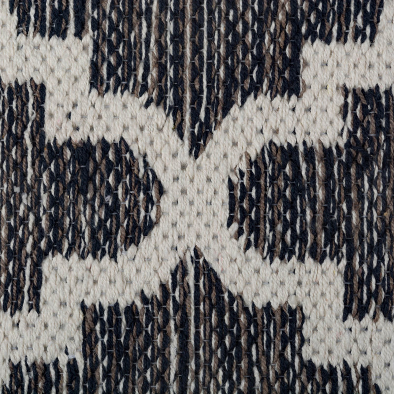 Tapis de couleur gris en coton panaché handwoven à tissage plat treillis Pettiford