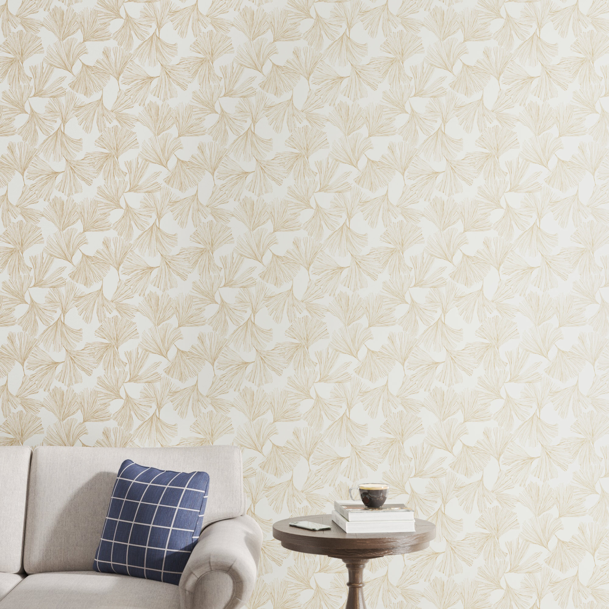 Almerton Modern Floral Wallpaper, Gold