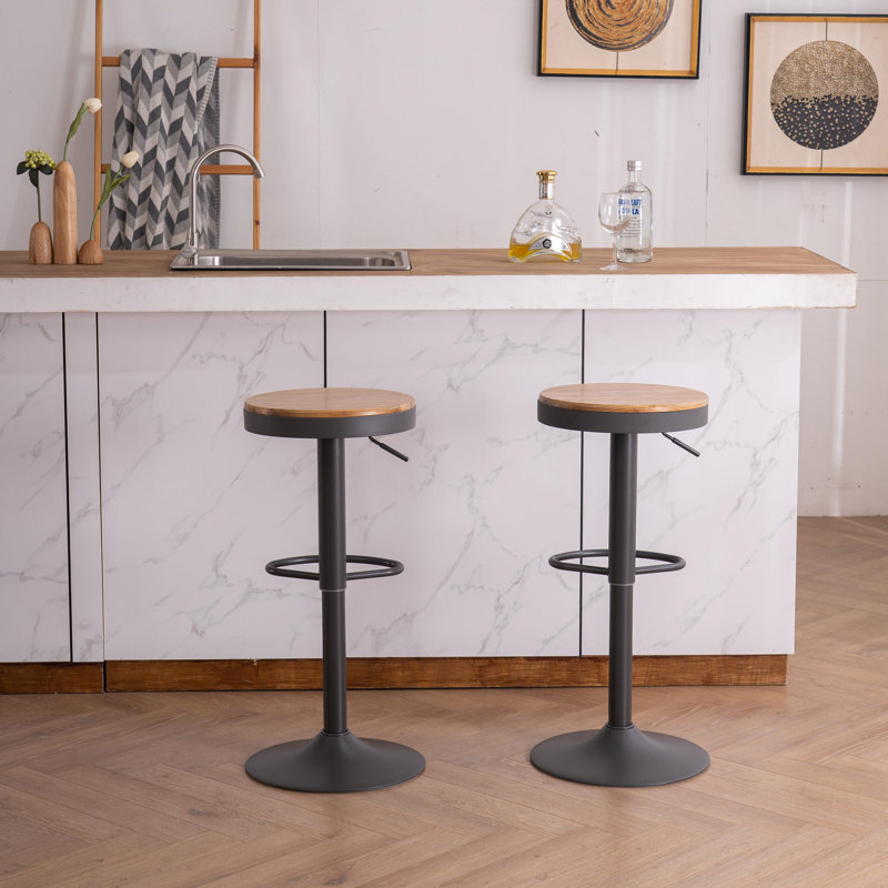 Tabouret pivotant à hauteur réglable, Brun clair