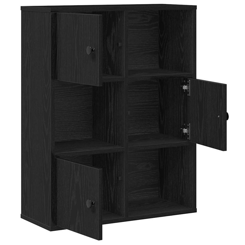 Bookcase 60X24x76.5 Cm Engineered Wood, Black Oak