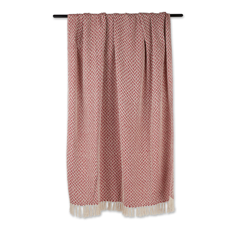Jeté 100% coton , Rouge tango