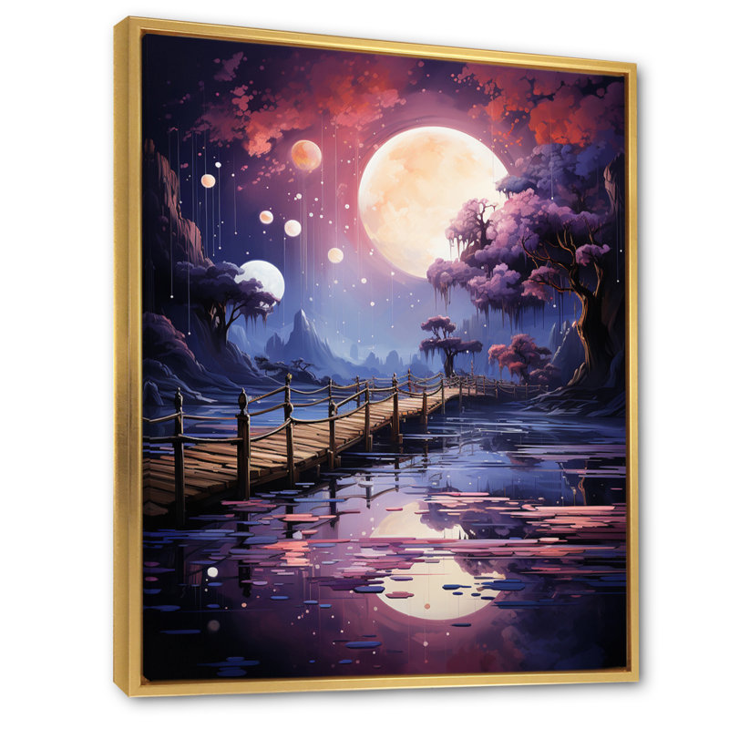 Ismerai Pier And Dock Pier I, reproduction d'art sur toile, Cadre flottant doré, H 32 po x l 24 po x P 1 po