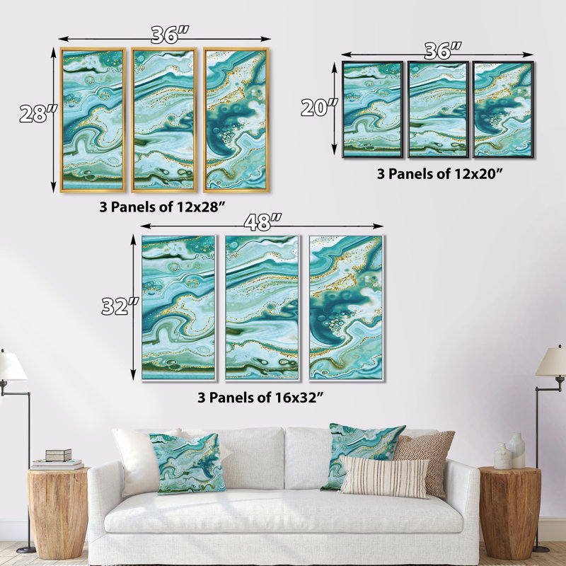 Modern - Reproduction de cadre photo sur toile 3 pièces, H 20 po x l 36 po x P 1 po, Cadre blanc