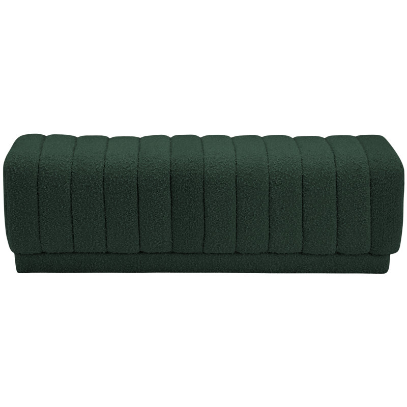 Repose-pieds rembourré en tissu Heathrow Boucle, Vert